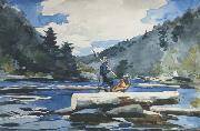 Winslow Homer Hudson River - Logging (mk44) USA oil painting artist